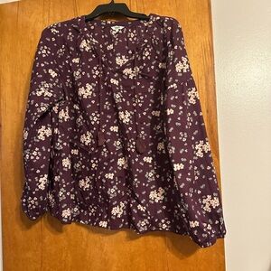 Sonoma Purple Floral Blouse